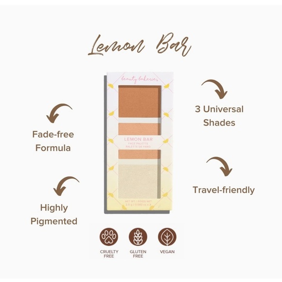 🔶SOLD🔶 Beauty Bakerie Lemon Bar Face Palette Contour Bronzer and Highlighter - Picture 7 of 7